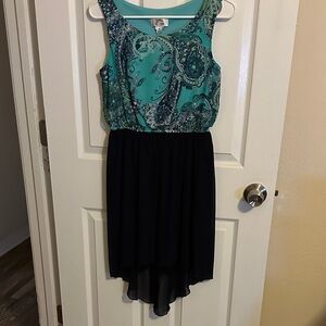 Sweet Storm Turquoise and Black Dress